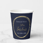 50e verjaardag van de marine Gold Birthday Party Papieren Bekers (Achterkant)