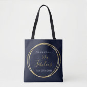 50e verjaardag van de marine Gold gepersonaliseerd Tote Bag (Voorkant)