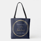 50e verjaardag van de marine Gold gepersonaliseerd Tote Bag (Achterkant)