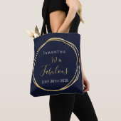 50e verjaardag van de marine Gold gepersonaliseerd Tote Bag (Dichtbij)