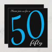 50e verjaardag van de Mijlpaal | DIY-tekst | Blau Kaart (Voorkant / Achterkant)