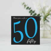 50e verjaardag van de Mijlpaal | DIY-tekst | Blau Kaart (Staand voorkant)