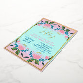 50e verjaardag van de moderne Chic Womens Folie Uitnodiging (Gedraaid)