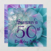 50e verjaardag van de mooie Dahlia Bloom Kaart (Voorkant / Achterkant)