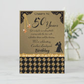 50e verjaardag van de Oranje partij Heart Gem Dama Kaart (Staand voorkant)