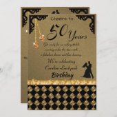 50e verjaardag van de Oranje partij Heart Gem Dama Kaart (Voorkant / Achterkant)