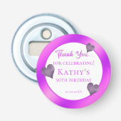 50e verjaardag van de Paarse feestdag Button Flesopener (Voorkant)