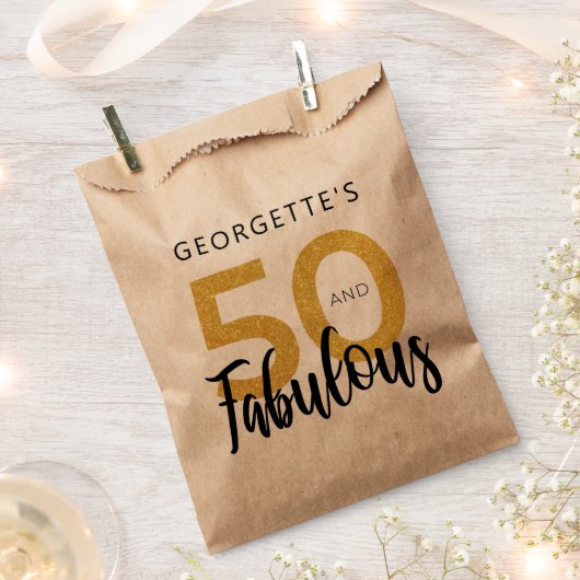 50e verjaardag van de partij 50 en gepersonaliseer bedankzakje (Geknipt)