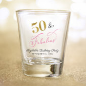 50e verjaardag van de roze goudkoorts shot glas