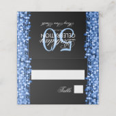 50e verjaardag van de Sparkles Blue Place Card Plaatskaartje (Buitenkant ongevouwen)