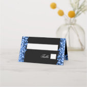 50e verjaardag van de Sparkles Blue Place Card Plaatskaartje (Voorkant)