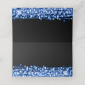 50e verjaardag van de Sparkles Blue Place Card Plaatskaartje (Binnenkant ongevouwen)