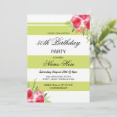 50e verjaardag van de Stripe Lime Green Rozen nodi Kaart (Staand voorkant)
