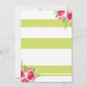 50e verjaardag van de Stripe Lime Green Rozen nodi Kaart (Achterkant)