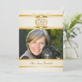 50e verjaardag van de Surpise Party - Ivory Gold M Kaart (Staand voorkant)