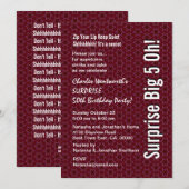 50e verjaardag van de SURPRISE Burgundy Stars Kaart (Voorkant / Achterkant)