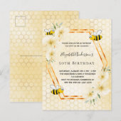 50e verjaardag van de theepartij honeycomb bees ui briefkaart (Voorkant / Achterkant)
