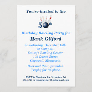 50e verjaardag van de uitnodiging van de Bowling P