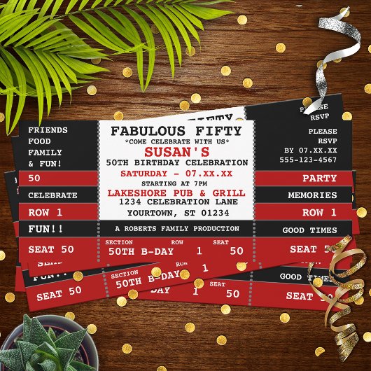 50e verjaardag van de uitnodiging van een concertk
