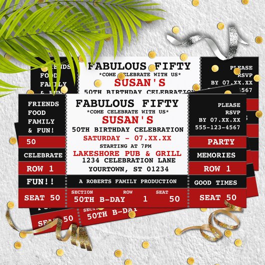 50e verjaardag van de uitnodiging van een concertk