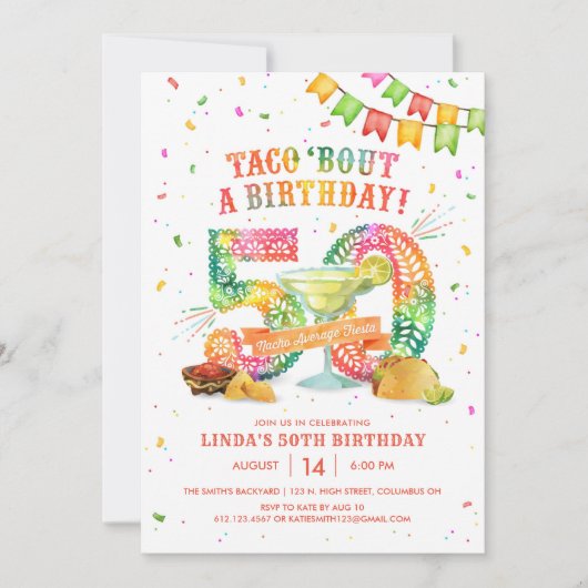 50e verjaardag van de uitnodiging van Fiesta (Voorkant)