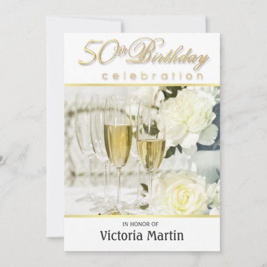 50e verjaardag van de uitnodigingen van het feest (Voorkant)