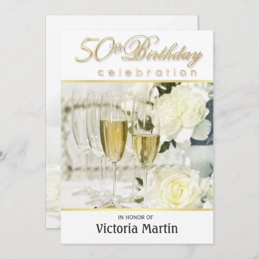 50e verjaardag van de uitnodigingen van het feest (Voorkant / Achterkant)