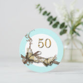 50e verjaardag van de vrouw | botervlies kaart (Staand voorkant)