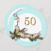 50e verjaardag van de vrouw | botervlies kaart (Voorkant / Achterkant)