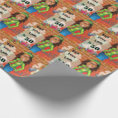 50e verjaardag van de vrouw Foxy Lady Fun Face Cut Cadeaupapier (Hoek)