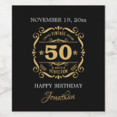 50e verjaardag van de wijnetiketten wijn etiket (Enkel label)