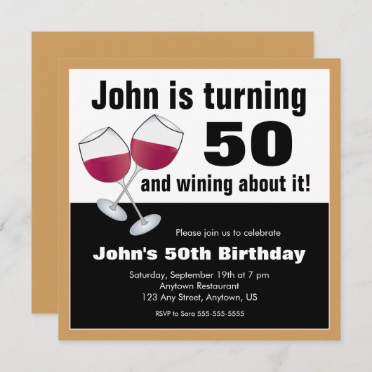 50e verjaardag van de wijngaard kaart (Voorkant / Achterkant)