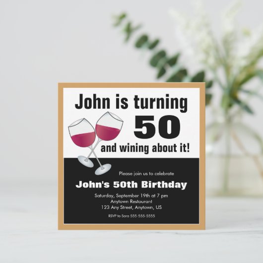 50e verjaardag van de wijngaard kaart (Staand voorkant)