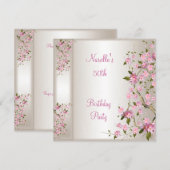 50e verjaardag van de Zijderroze bloesem Kaart (Voorkant / Achterkant)