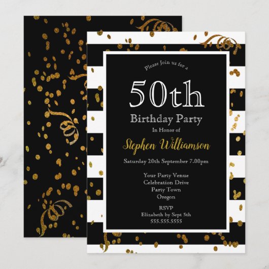 50e verjaardag van de Zwarte en Witte Partij van d Kaart (Voorkant / Achterkant)