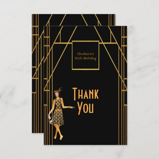 50e verjaardag van de zwarte gouden kunst van 1920 bedankkaart (Voorkant / Achterkant)