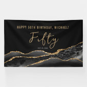 50e verjaardag van de zwarte goudkanon van Elegant Spandoek (Horizontaal)