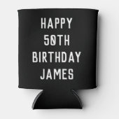 50e verjaardag van de zwarte stijlvolle vormgeving blikjeskoeler (Voorkant)