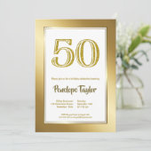 50e verjaardag van Glitter en Gold Kaart (Staand voorkant)