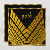 50e verjaardag van Gold Black Gold 1 Kaart (Voorkant / Achterkant)