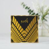 50e verjaardag van Gold Black Gold 1 Kaart (Staand voorkant)