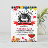 50e verjaardag van grilline en chilline kaart (Staand voorkant)