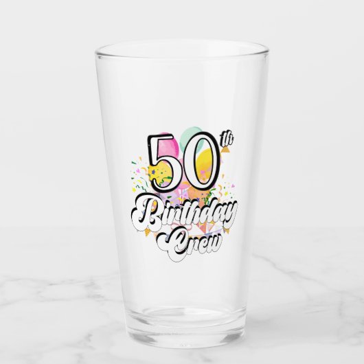50e verjaardag van het 50-partijenpersoneel Drink  Glas (Voorkant)