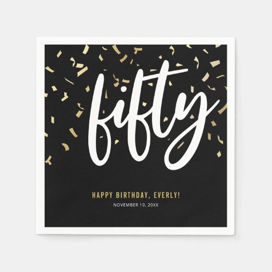 50e verjaardag van het 50e zwarte goudfeest servet (Voorkant)