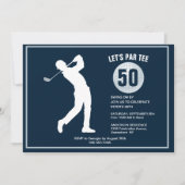 50e verjaardag van het Golfer Navy Man Kaart (Voorkant)