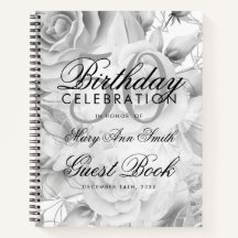 50e verjaardag van het Guestbook Party Floral Silv