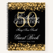 50e verjaardag van het Guestbook Party Sparkles Go Notitieboek (Voorkant)
