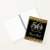 50e verjaardag van het Guestbook Party Sparkles Go Notitieboek (Binnen)