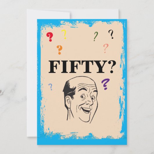 50e verjaardag van het Man op de agenda Funny Surp Kaart (Voorkant)
