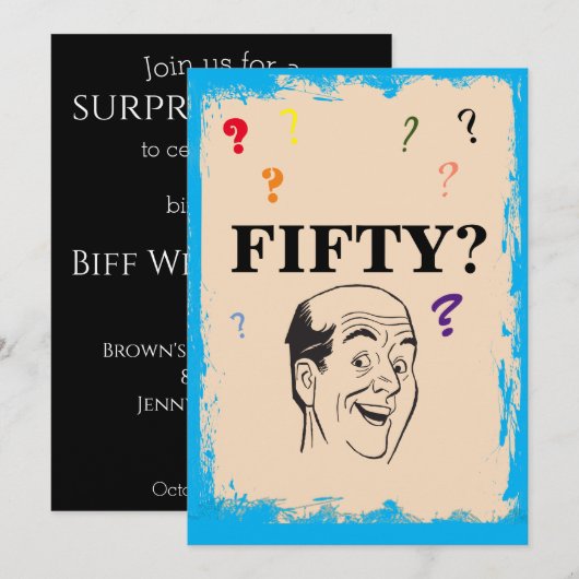 50e verjaardag van het Man op de agenda Funny Surp Kaart (Voorkant / Achterkant)